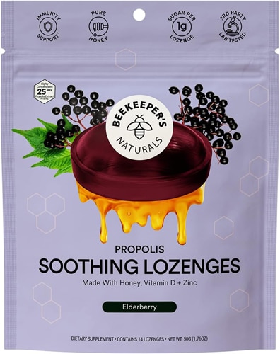 Beekeeper's Naturals Propolis Soothing Lozenges Elderberry