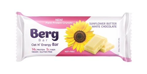 Berg Bites Plant Protein Crunch Bar Sunflower Butter White Chocolate