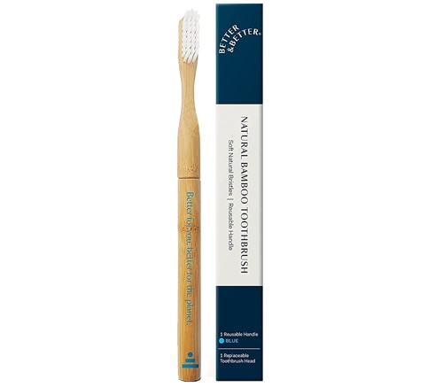 Better & Better Bamboo Toothbrush Soft Bristles - Blue