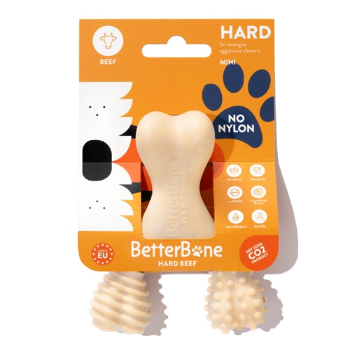 BetterBone Dog Bone Chew Toy Hard Beef - Mini