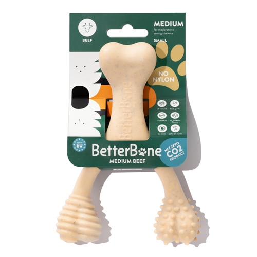 BetterBone Dog Bone Chew Toy Medium Beef - Small