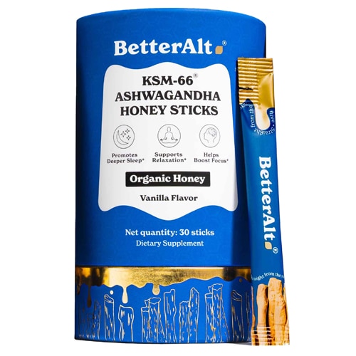 Betteralt KSM-66 Ashwagandha Honey Sticks For Relaxation and Focus