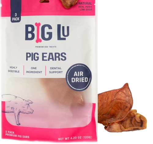 Big Lu Natural Dog Treats Premium Pig Ears