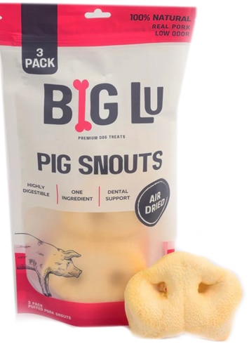 Big Lu Natural Dog Treats Puffed Pig Snouts Air Dried