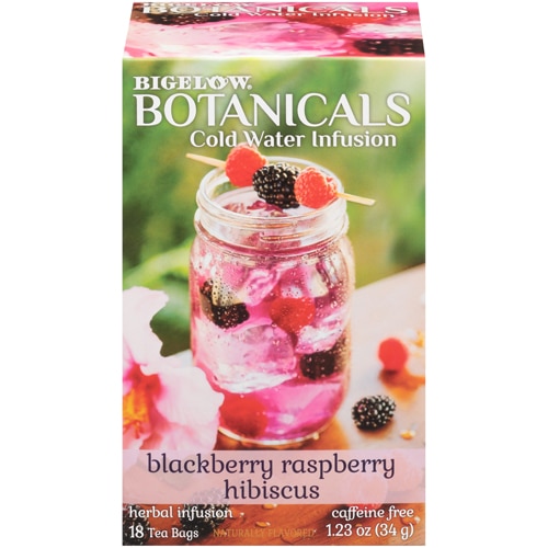 Bigelow Tea Botanicals Cold Water Infusion Caffeine Free Herbal Tea Blackberry Raspberry Hibiscus