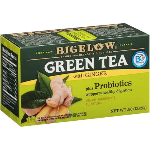 Bigelow Tea Green Tea with Ginger Plus Probiotics