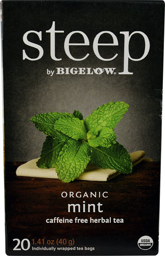 Bigelow Tea Steep Organic Caffeine Free Herbal Tea Mint