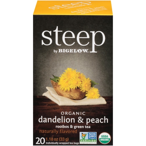 Bigelow Tea Steep Organic Rooibos & Green Tea Dandelion & Peach