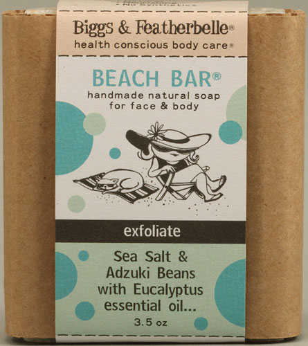 Biggs & Featherbelle Handmade Natural Soap Bar Beach Bar Sea Salt & Adzuki Bean