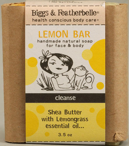 Biggs & Featherbelle Handmade Natural Soap Bar Lemon Bar Shea Butter Lemongrass