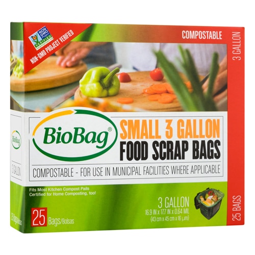 Biobag Food Scrap Bags Small 3 Gallon Compostable