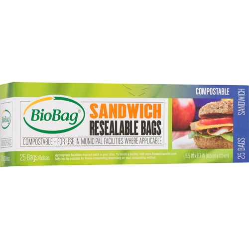 Biobag Sandwich Resealable Bags Compostable