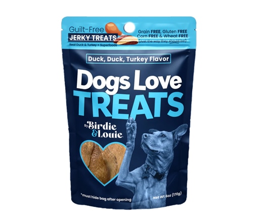 Birdie & Louie Dogs Love Treats Jerky Duck Duck Turkey