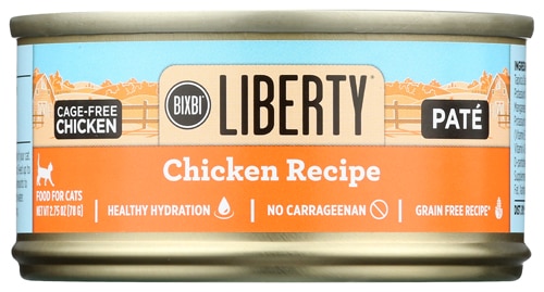 Bixbi Liberty Wet Cat Food Pate Grain Free Cage Free Chicken Recipe