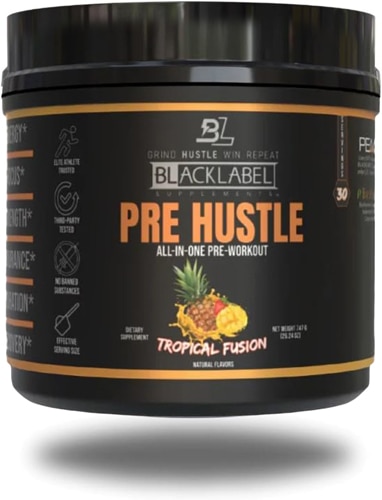 BlackLabel Supplements PreHustle - NSF Certified for Sport Tropical Fusion