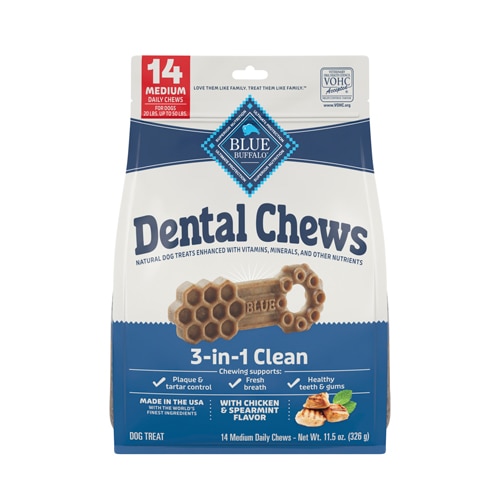 Blue Buffalo Dog Dental Chews Chicken + Spearmint 14 Chews - Medium