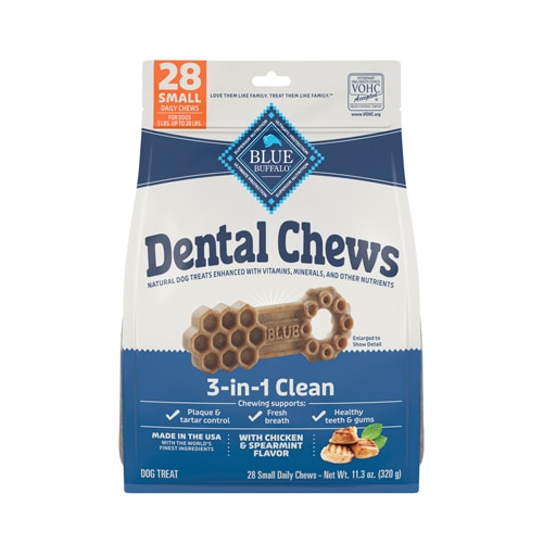 Blue Buffalo Dog Dental Chews Chicken + Spearmint 28 Chews - Small