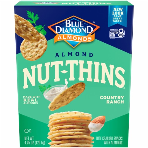 Blue Diamond Almond Nut-Thins Nut & Rice Cracker Snacks Country Ranch