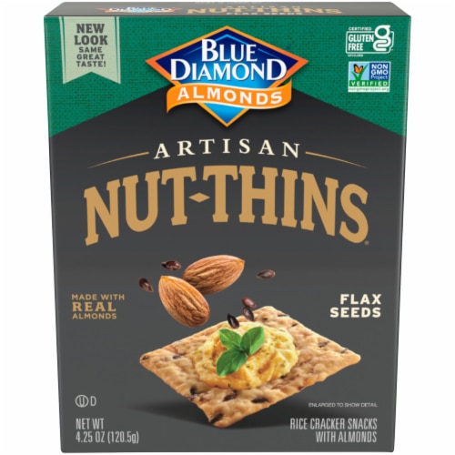 Blue Diamond Artisan Nut-Thins Cracker Snacks Flax Seeds