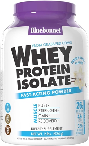 Bluebonnet Nutrition 100% Natural Whey Protein Isolate Natural French Vanilla