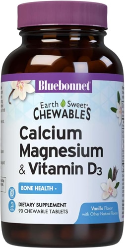 Bluebonnet Nutrition EarthSweet Chewables Calcium Magnesium & Vitamin D3 Natural Vanilla