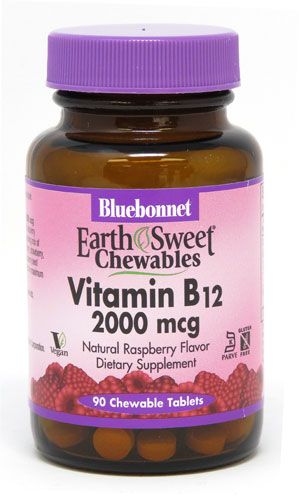 Bluebonnet Nutrition EarthSweet® Chewables Vitamin B12 Natural Raspberry