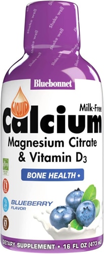 Bluebonnet Nutrition Liquid Calcium Magnesium Citrate & Vitamin D3 Blueberry