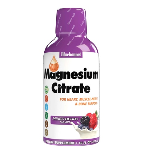 Bluebonnet Nutrition Magnesium Citrate Liquid Mixed Berry