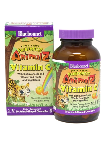 Bluebonnet Nutrition Super Earth® Rainforest Animalz® Vitamin C Natural Orange