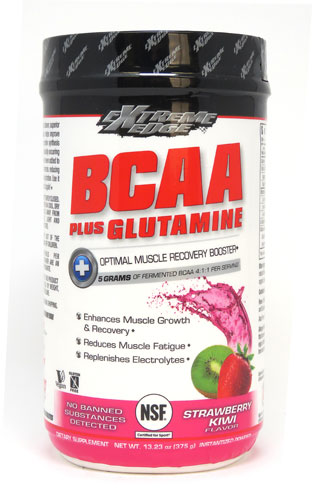 Bluebonnet Nutrition Xtreme Edge® BCAA plus Glutamine Powder Strawberry Kiwi