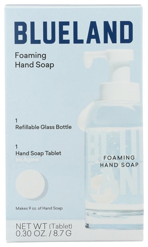 Blueland Foaming Hand Soap Foaming Tablet + Refillable Bottle 2-Piece Set - Iris Agave