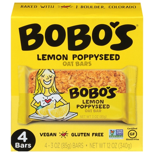 Bobo's Gluten Free Oat Bars Lemon Poppyseed