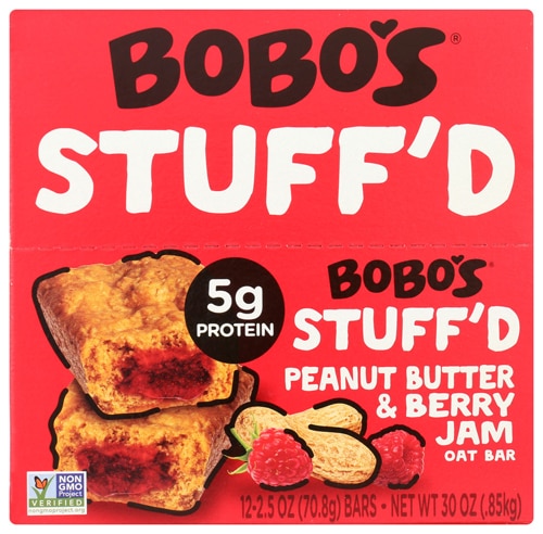 Bobo's Gluten Free Stuff'd Oat Bar Peanut Butter & Berry Jam