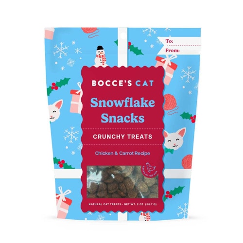 Bocce's Cat Treats Snowflake Snacks Chicken & Carrot