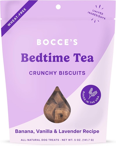 Bocce's Crunchy Dog Biscuits Bedtime Tea Banana Vanilla & Lavender