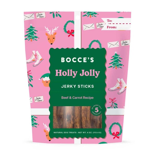 Bocce's Dog Treats Holly Jolly Jerky Sticks Beef & Carrot