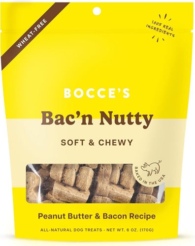 Bocce's Dog Treats Soft & Chewy Bac'n Nutty Peanut Butter & Bacon Recipe