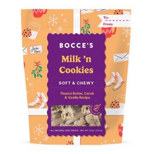 Bocce's Dog Treats Soft & Chewy Milk & Cookies Peanut Butter Carob & Vanilla