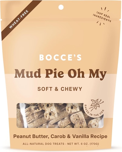 Bocce's Dog Treats Soft & Chewy Mud Pie Oh M Peanut Butter Carob & Vanilla Recipe