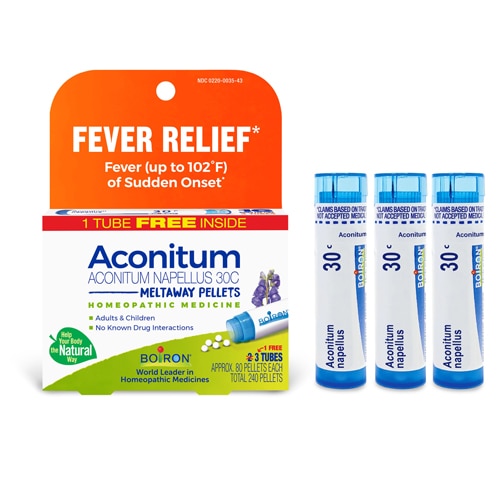 Boiron Aconitum Napellus 30C Bonus Pack Fever Relief-Fever (up to 102°F) of Sudden Onset