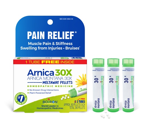 Boiron Arnica 30X Bonus Pack Pain Relief - Muscle Pain & Stiffness-Swelling from Injuries-Bruises