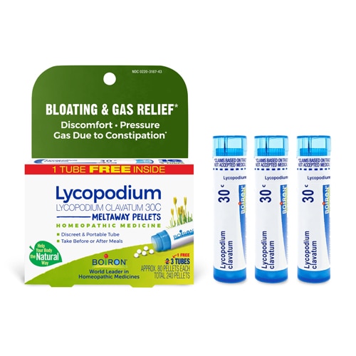 Boiron Lycopodium Clavatum 30C Bonus Pack Bloating & Gas Relief - Discomfort-Pressure-Gas Due to Constipation