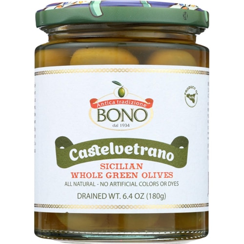 Bono All Natural Castelvetrano Sicilian Whole Green Olives