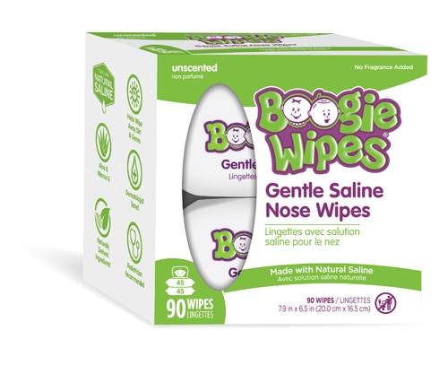 Boogie Wipes Gentle Saline Nose Wipes Unscented