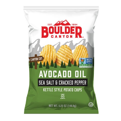 Boulder Canyon Avocado Oil Kettle Syle Potato Chips Sea Salt & Cracked Pepper