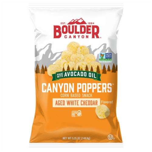 Boulder Canyon Canyon Poppers Avocado Oil Corn Based Snack Aged White Cheddar