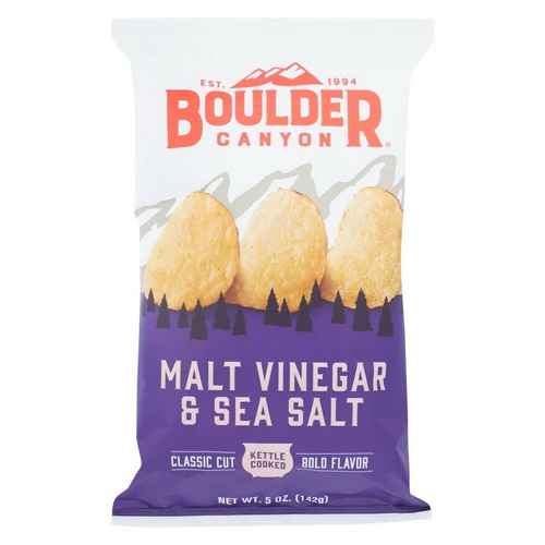 Boulder Canyon Kettle Cooked Potato Chips Malt Vinegar & Sea Salt