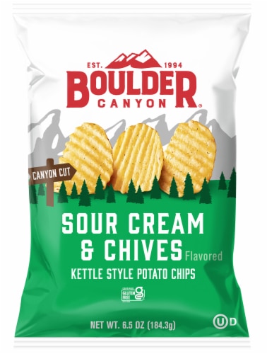 Boulder Canyon Kettle Style Potato Chips Gluten Free Sour Cream & Chives