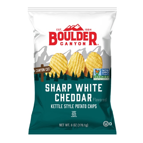 Boulder Canyon Kettle Style Potato Chips Sharp White Cheddar