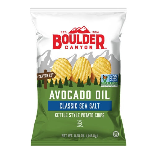 Boulder Canyon Potato Chips Avocado Oil Canyon Cut Sea Salt